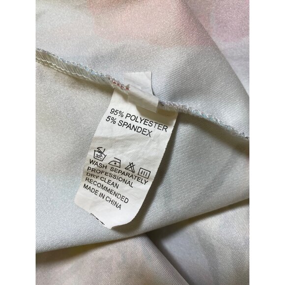 XL Floral Button-Up Long Shirt Dress Striped Collar Blue‎ Red Luxury Casual Sexy - Picture 4 of 4